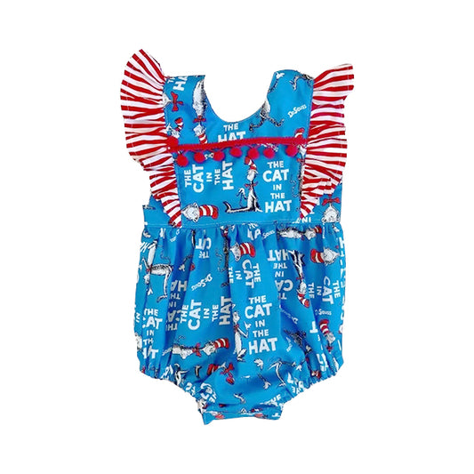 Baby Girls Flutter Sleeve Mt Reading Ruffle Rompers Preorder