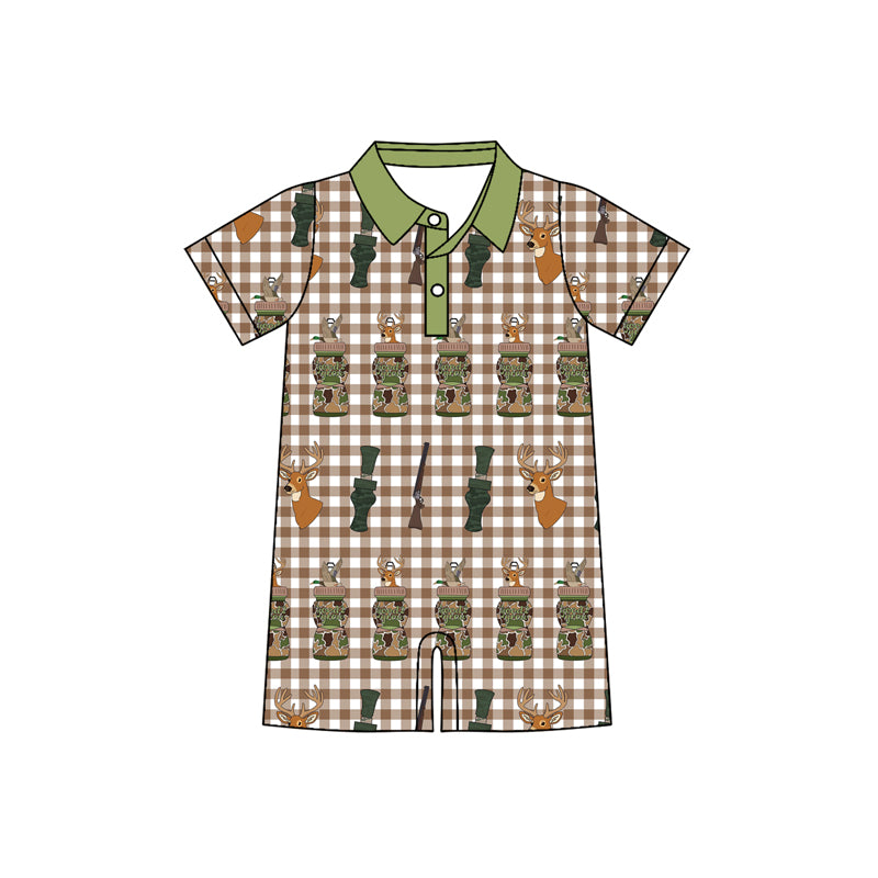 Baby Boys Camo Calls Deer Button Hunting Rompers Preorder