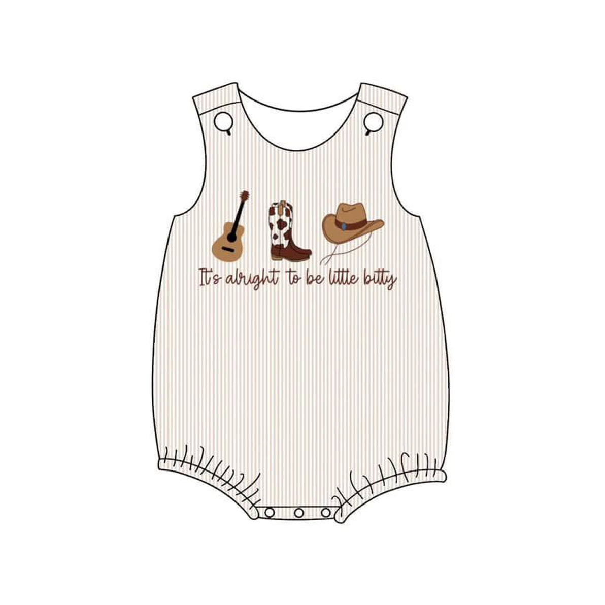 Baby Boys Sleeveless Boot Hats Guitar Western Rompers Preorder