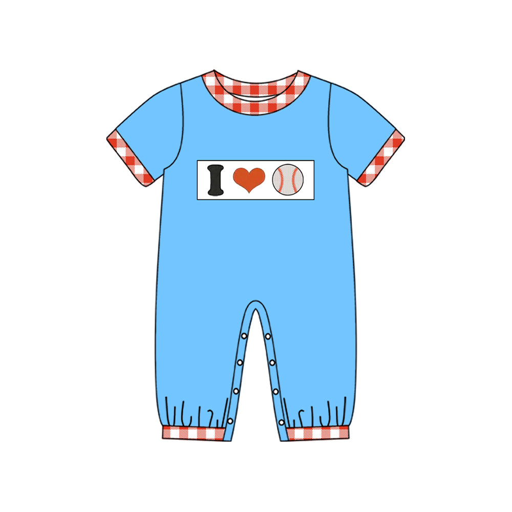 Baby Boys I Love Baseballs Team Footie Rompers Preorder