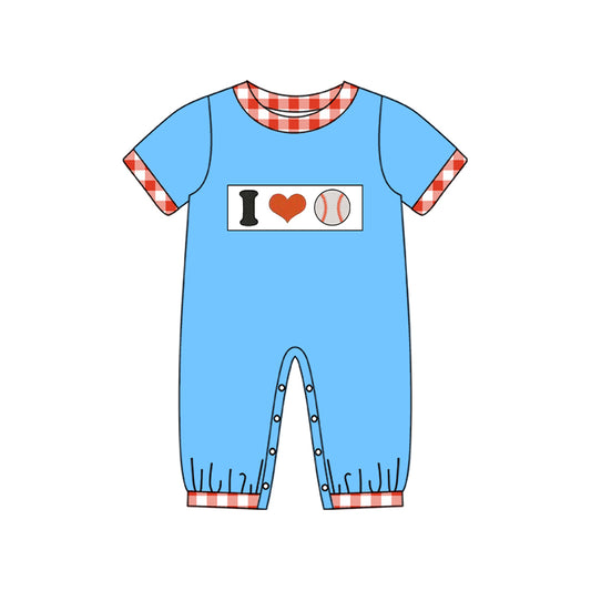 Baby Boys I Love Baseballs Team Footie Rompers Preorder