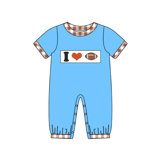 Baby Boys I Love Footballs Team Footie Rompers Preorder