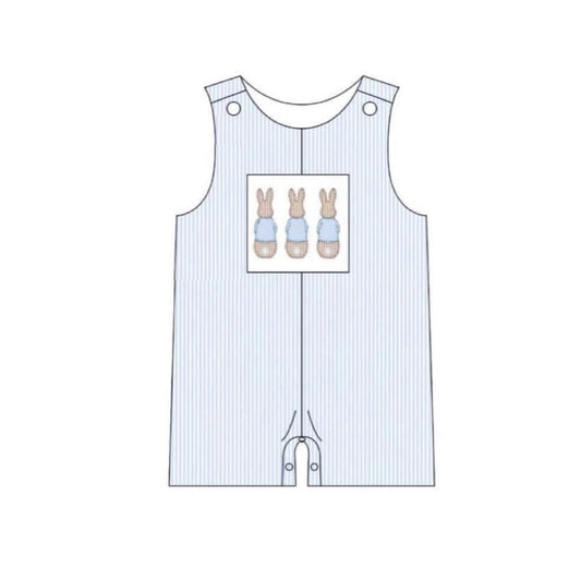 Baby Boys Stripe Rabbits Easter Short Rompers Preorder