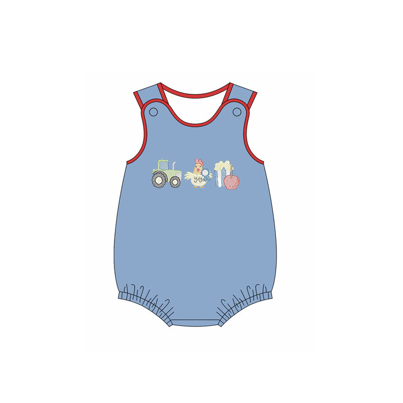 Baby Boys Sleeveless Farm Trucks Chicks Rompers Preorder