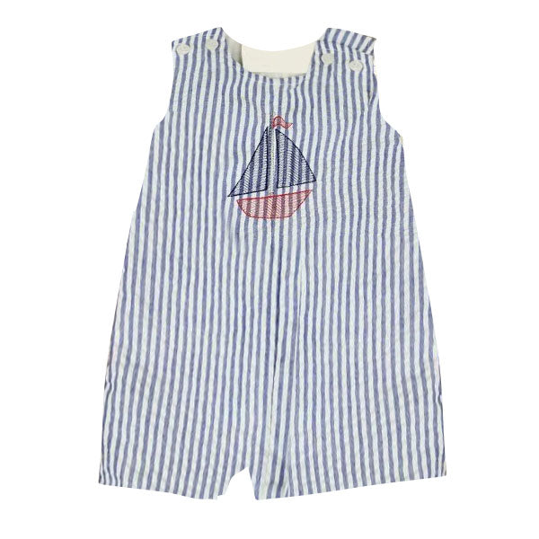 Baby Boys Sleeveless Blue Stripe Boat Shorts Rompers Preorder