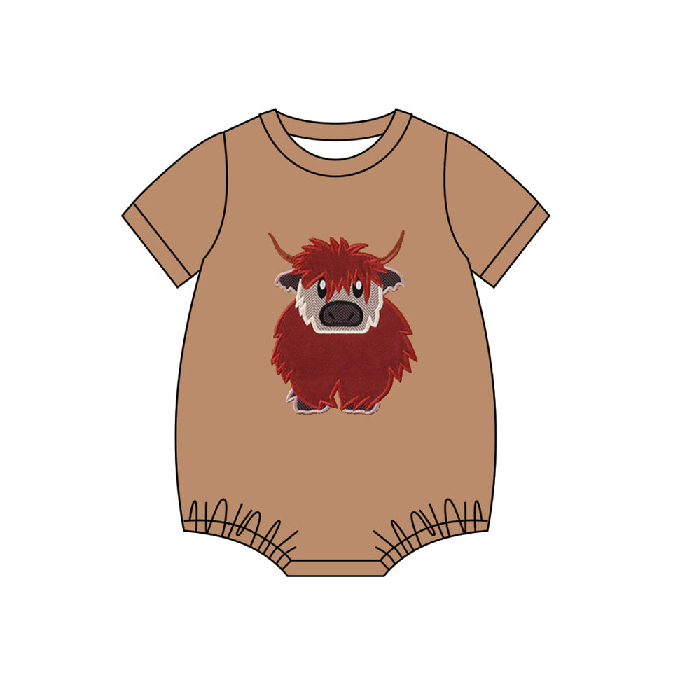 Baby Boys Highland Cows Western Rompers Preorder