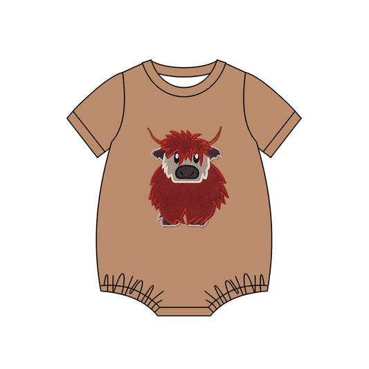 Baby Boys Highland Cows Western Rompers Preorder