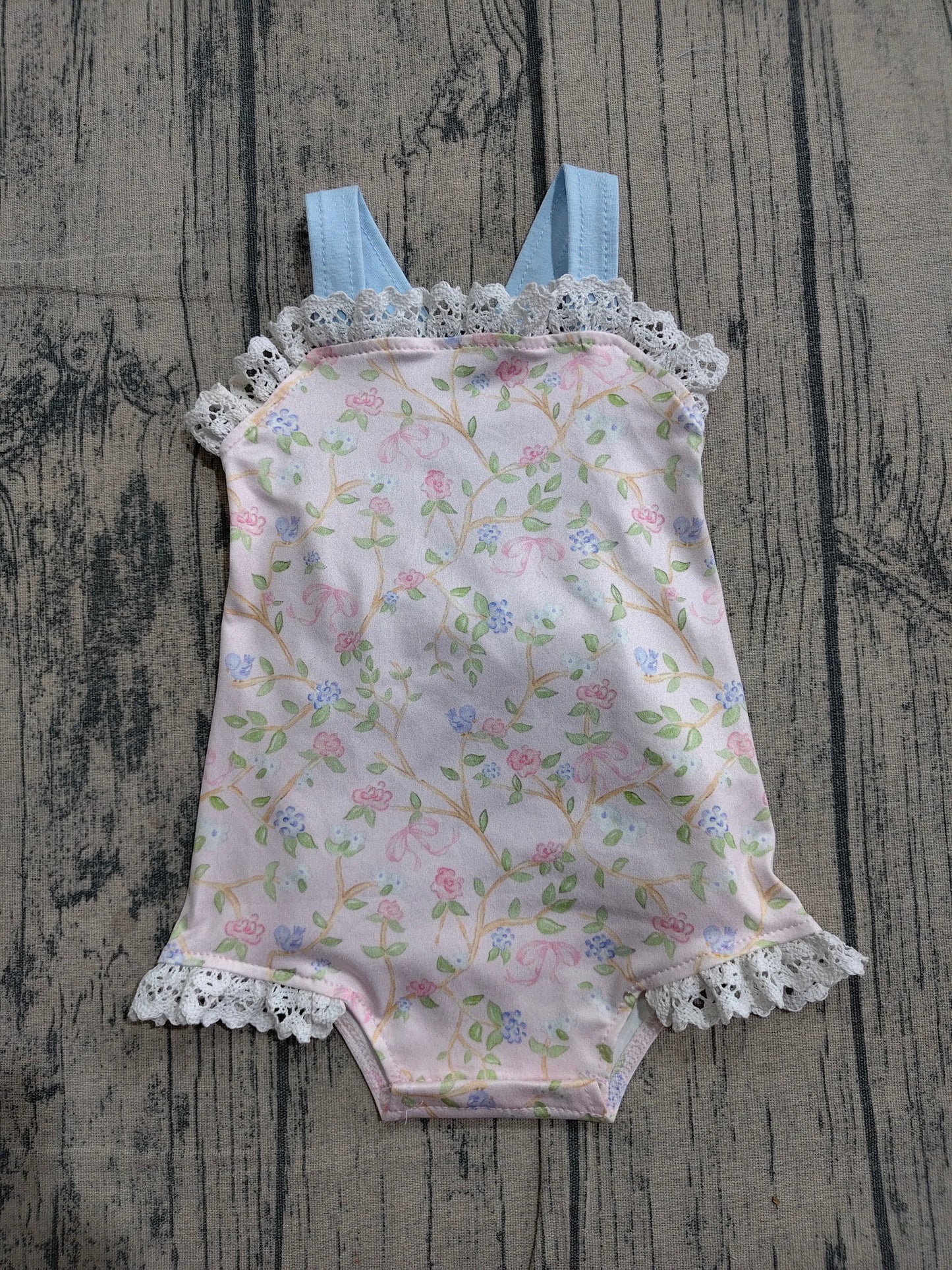 Baby Girls Strap Flowers Plaid Back Bows Ruffle Rompers