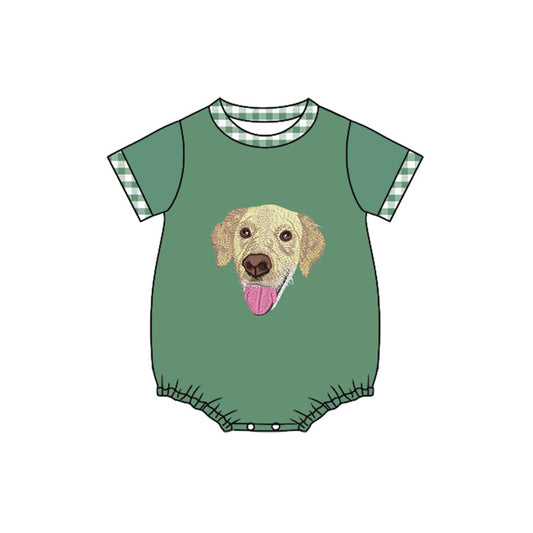 Baby Boys Green Dogs Short Sleeve Hunting Rompers Preorder