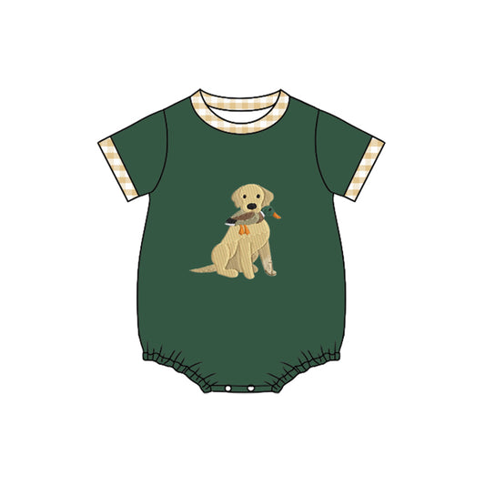 Baby Boys Green Dogs Ducks Short Sleeve Hunting Rompers Preorder