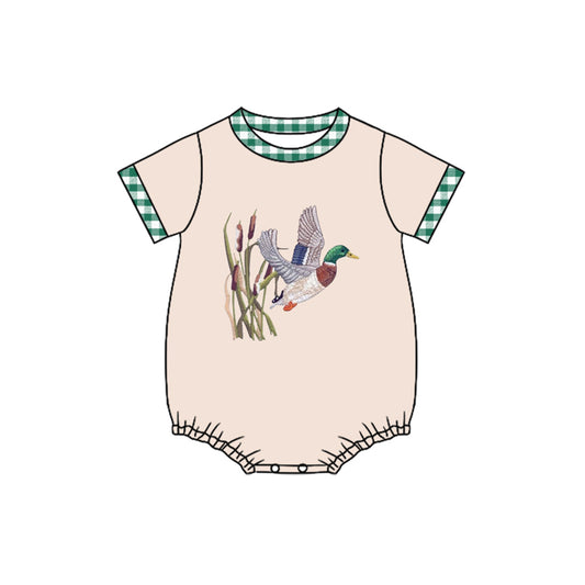Baby Boys Pink Ducks Short Sleeve Hunting Rompers Preorder