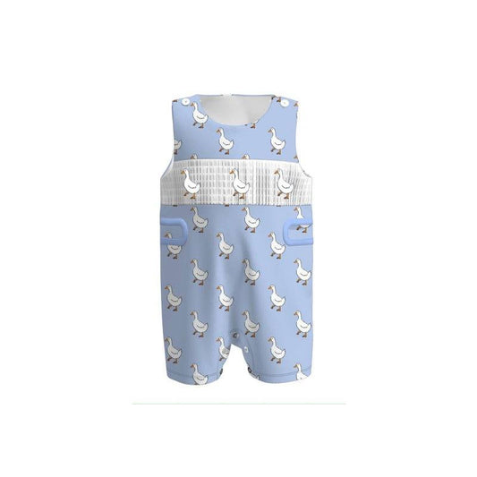 Baby Boys Sleeveless Gooses Plaid Shorts Rompers Preorder