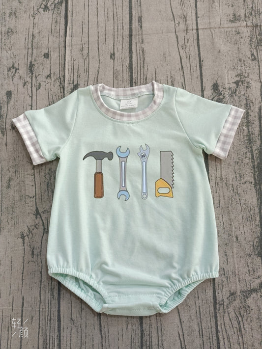 Embroidery Tools Baby Boys Short Sleeve Rompers Preorder