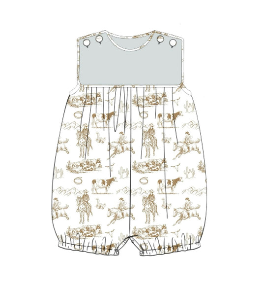 Baby Boys Horse Rodeos Sleeveless Western Rompers Preorder