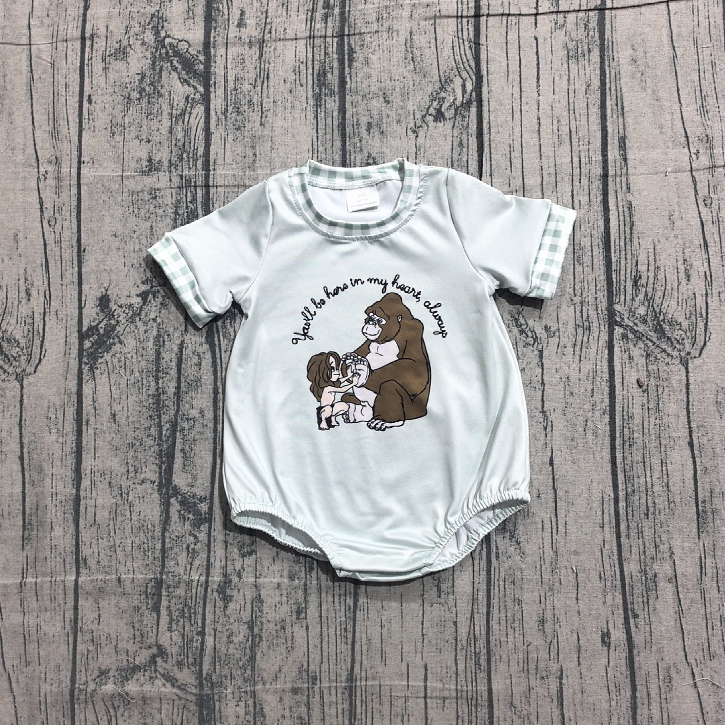 Baby Boys Short Sleeve Cartoon Monkey Rompers