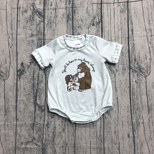 Baby Boys Short Sleeve Cartoon Monkey Rompers