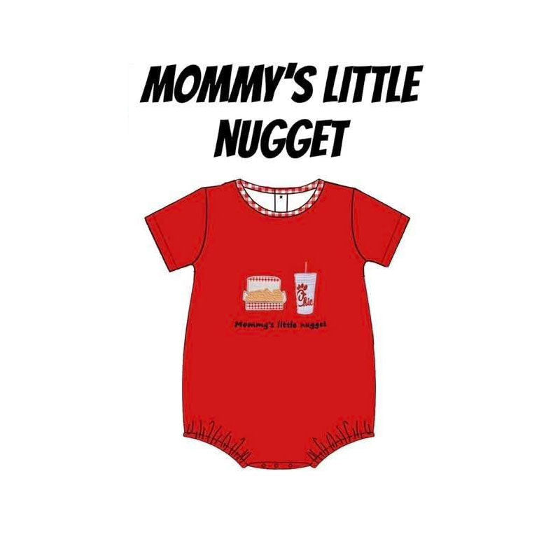 Baby Boys Red Short Sleeve Mammy's Little Nugget Rompers Preorder