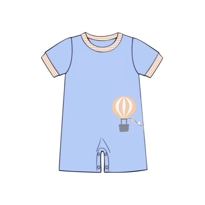 Baby Boys Blue Short Sleeve Hot Air Balloon Shorts Rompers Preorder