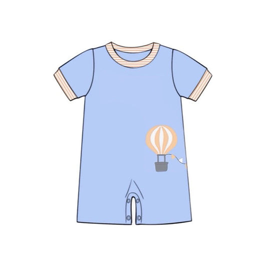 Baby Boys Blue Short Sleeve Hot Air Balloon Shorts Rompers Preorder