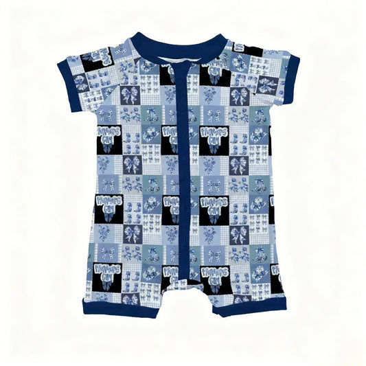 Baby Girls Bows Boots Mama's Girl Checked Western Zipper Shorts Rompers Preorder