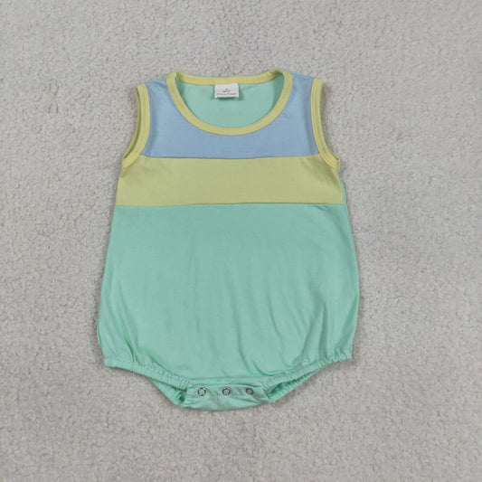 Baby Boys Sleeveless Blue Yellow Aqua Rompers