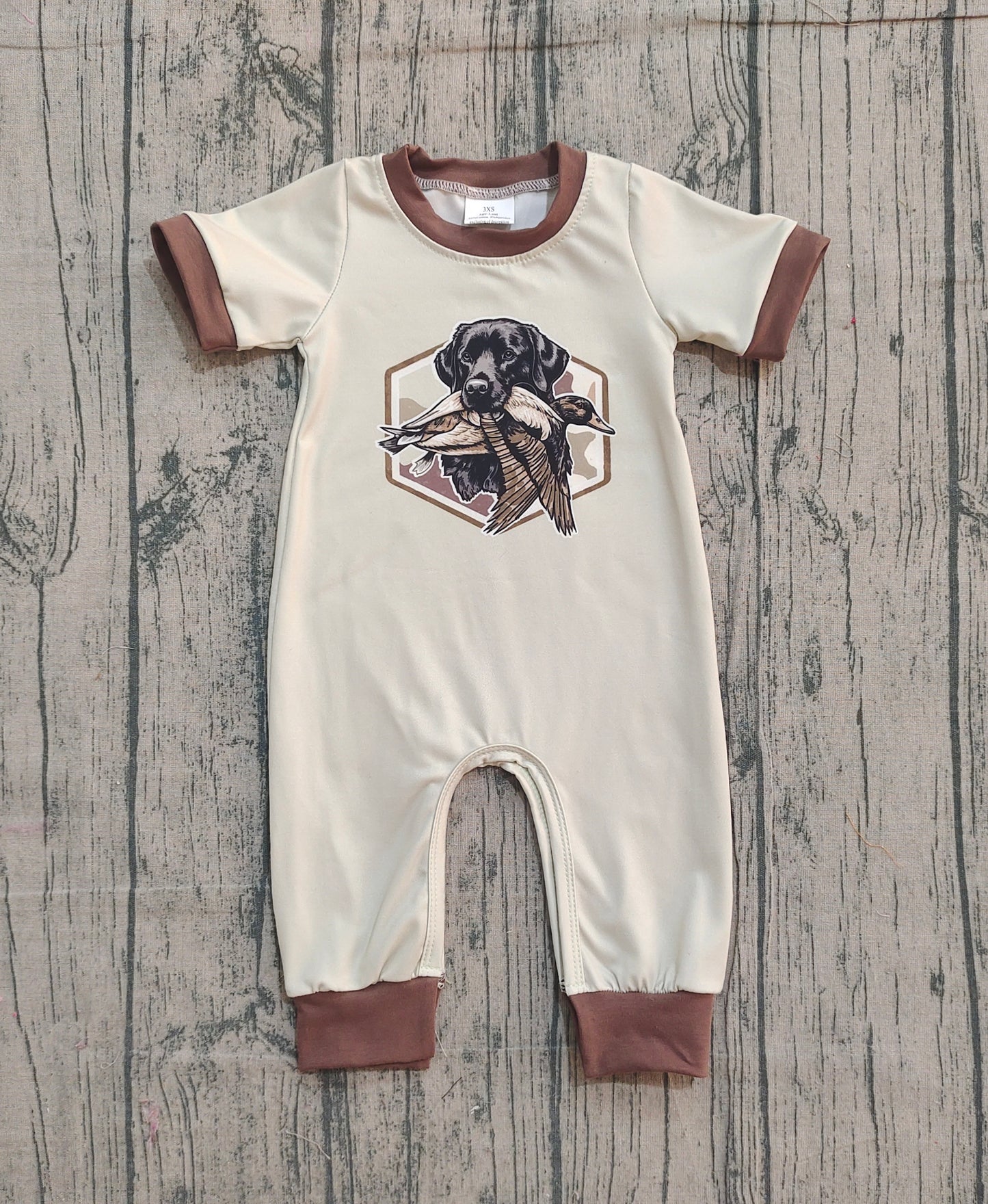 Baby Boys Camo Ducks Dogs Hunting Footie Rompers