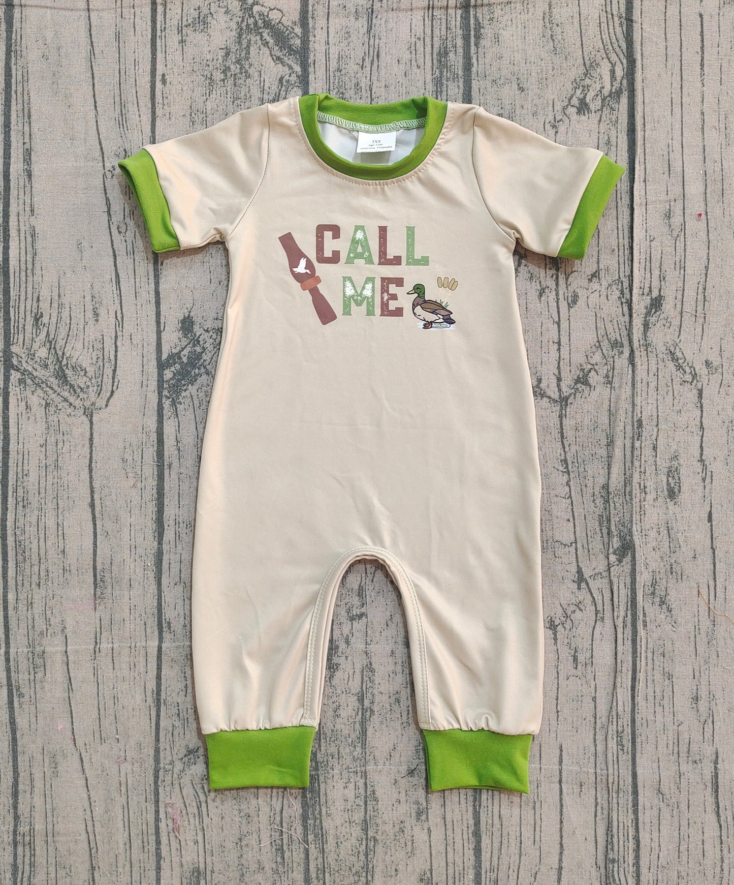 Baby Boys Ducks Call Me Hunting Rompers
