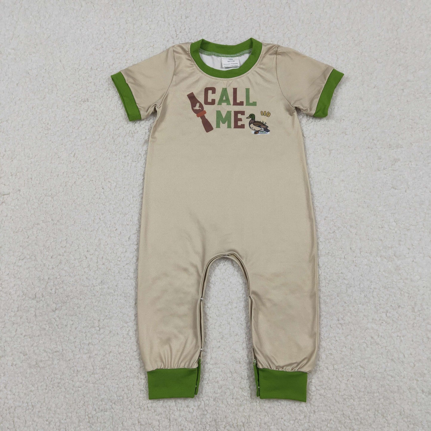 Sibling Baby Boys Short Sleeve Duck Dogs Hunting Pants Rompers