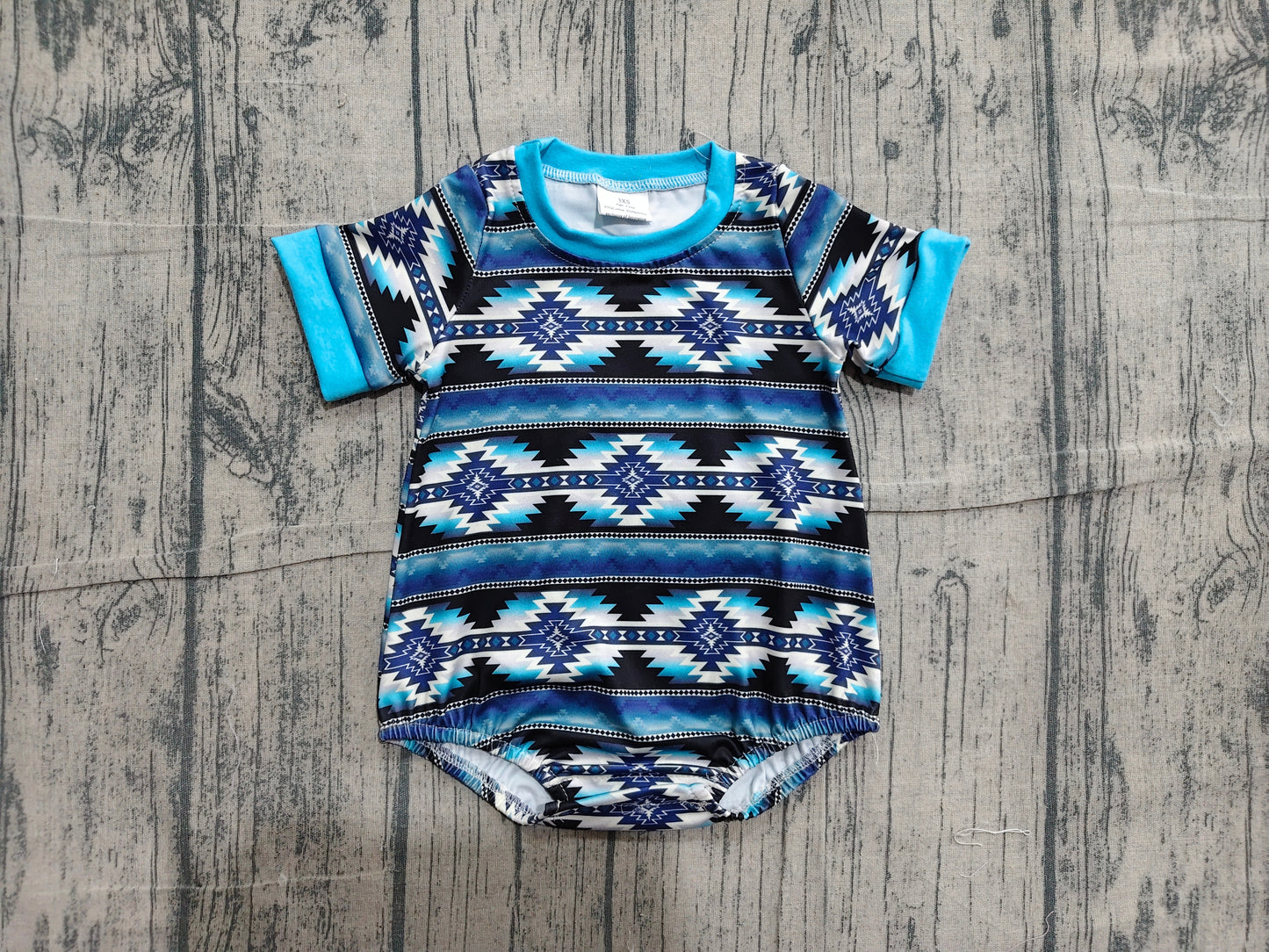 Baby Boys Short Sleeve Western Aztec Rompers Preorder