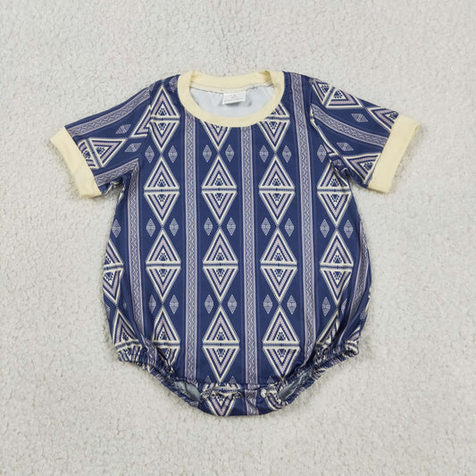 Baby Boys Short Sleeve Western Aztec Rompers