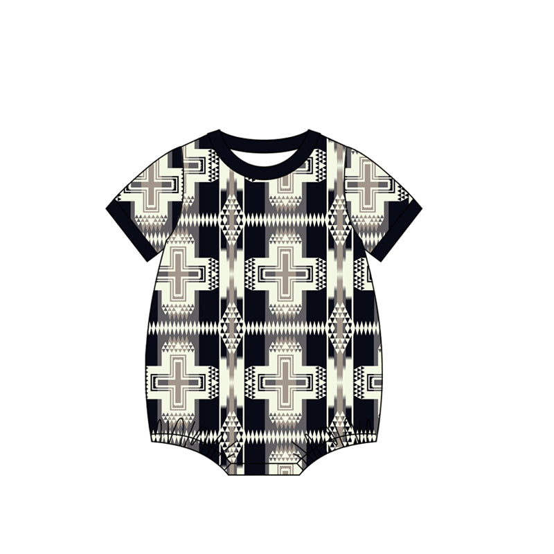 Baby Boys Short Sleeve Western Aztec Rompers Preorder
