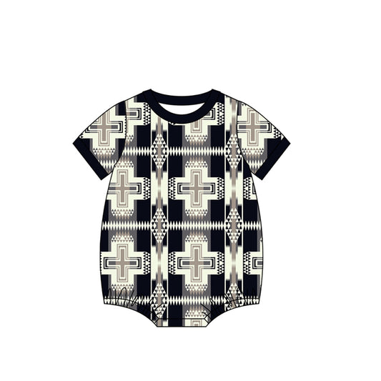 Baby Boys Short Sleeve Western Aztec Rompers Preorder