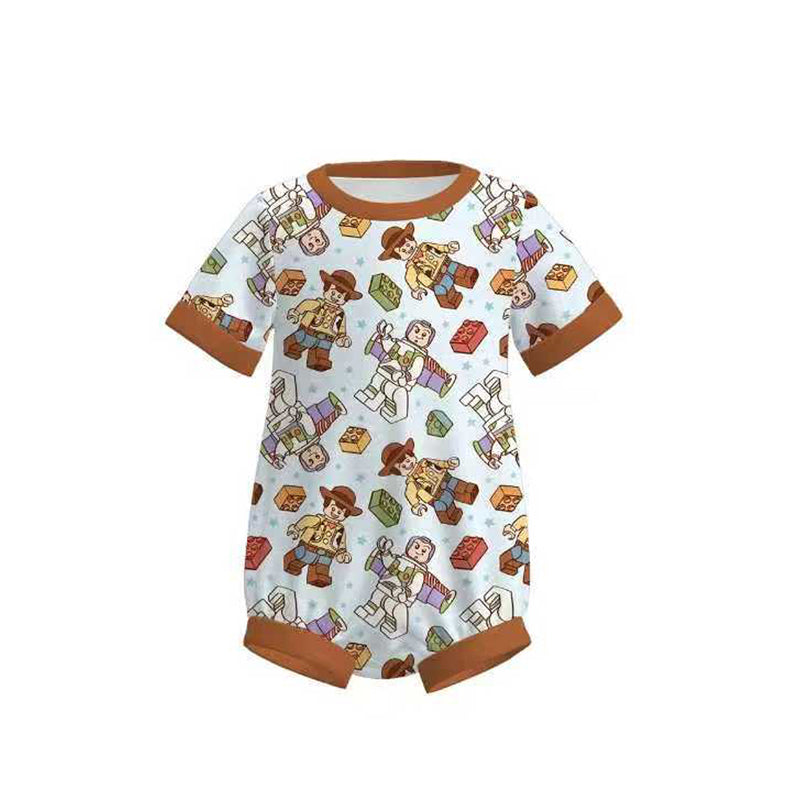 Baby Boys Cartoon Toy Bricks Rompers Preorder