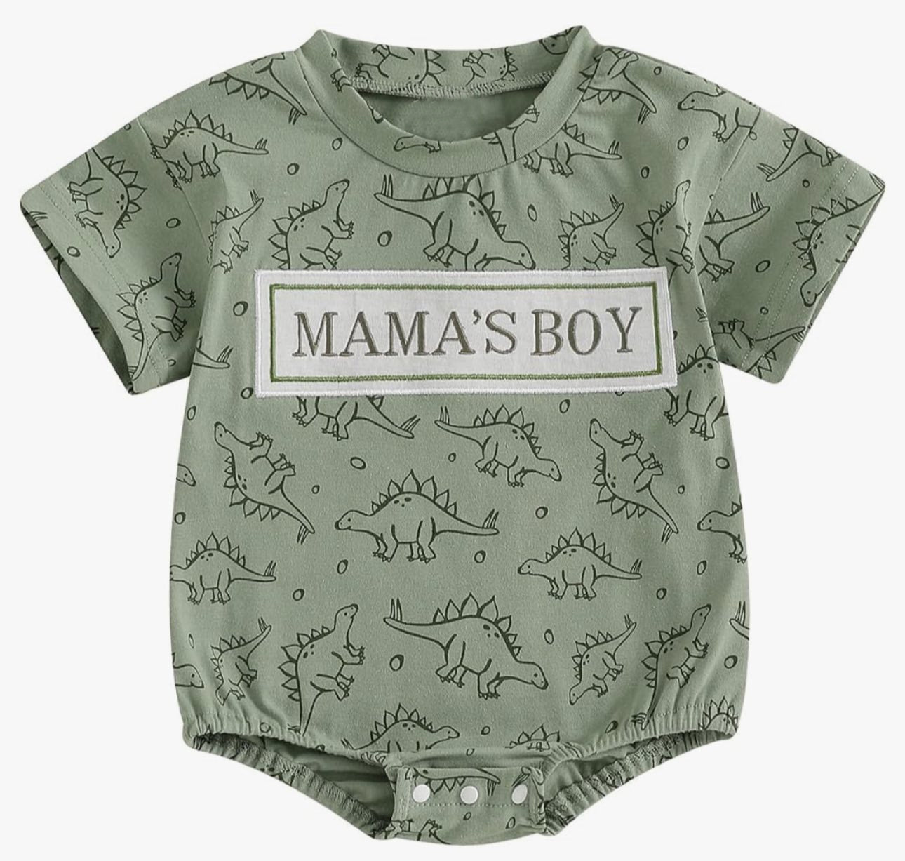 Baby Mama's Boys Dinosaurs Western Green Short Sleeve Rompers Preorder