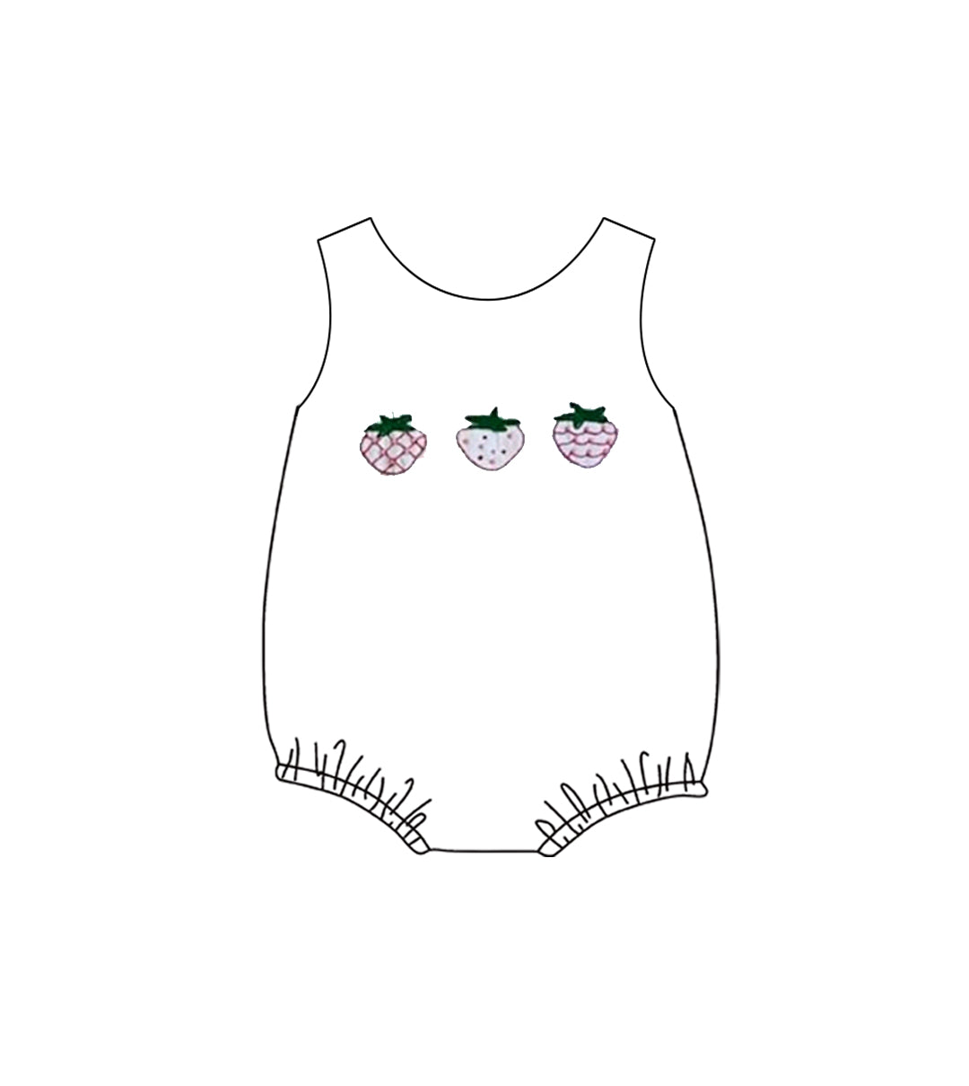 Baby Boys Sleeveless Strawberry Rompers Preorder