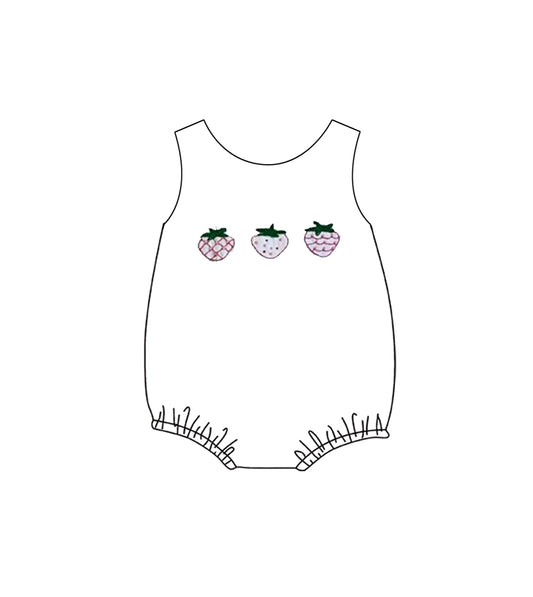 Baby Boys Sleeveless Strawberry Rompers Preorder