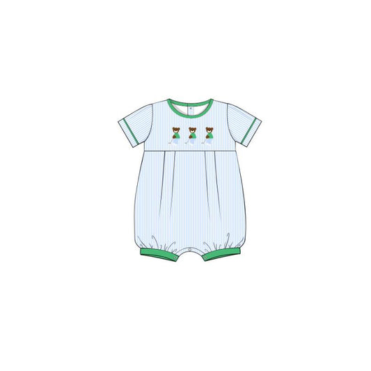 Baby Boys Short Sleeve Bear Golf Stripe Rompers Preorder