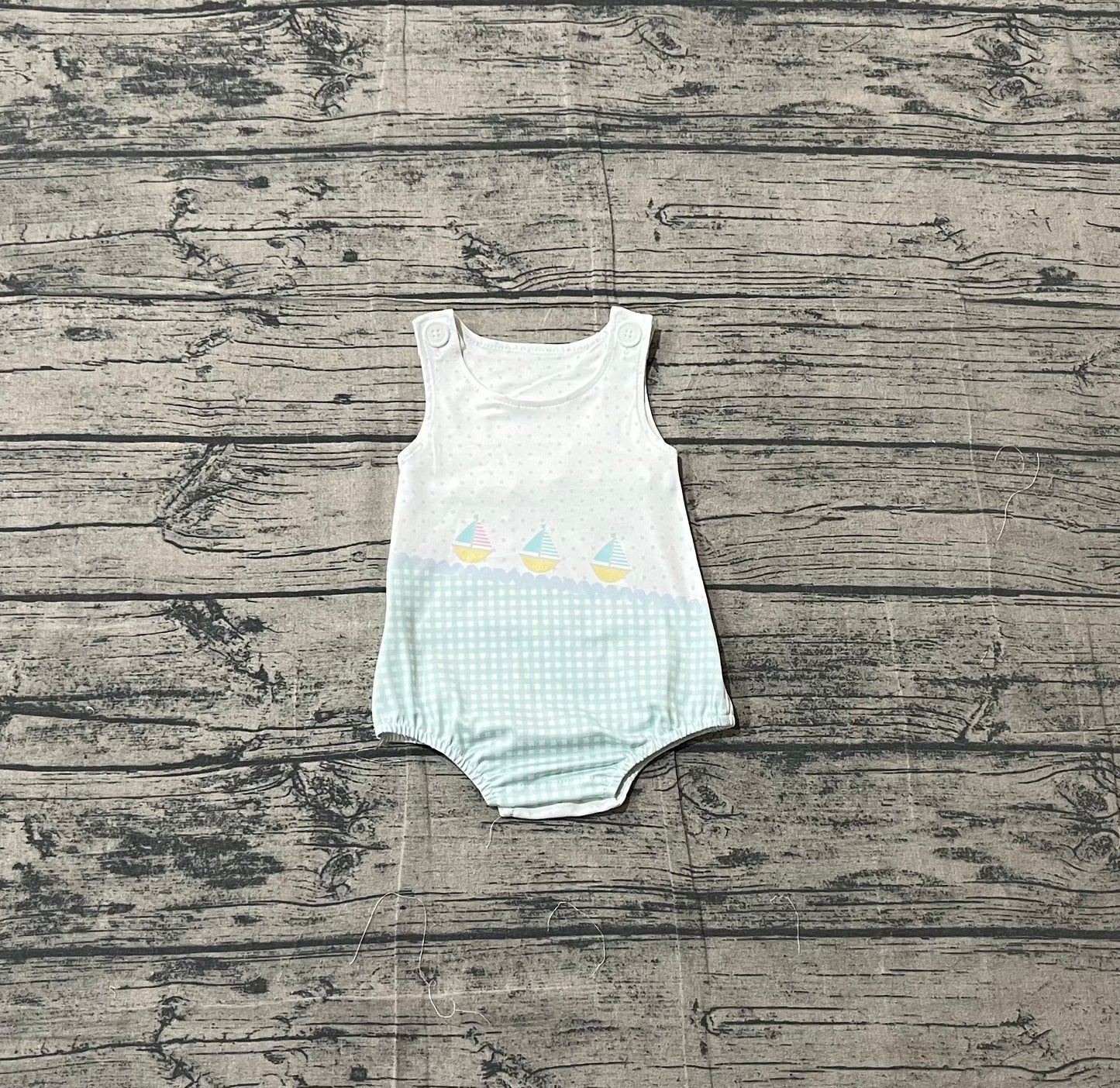 Baby Boys Sleeveless Boats Polka Dots Rompers