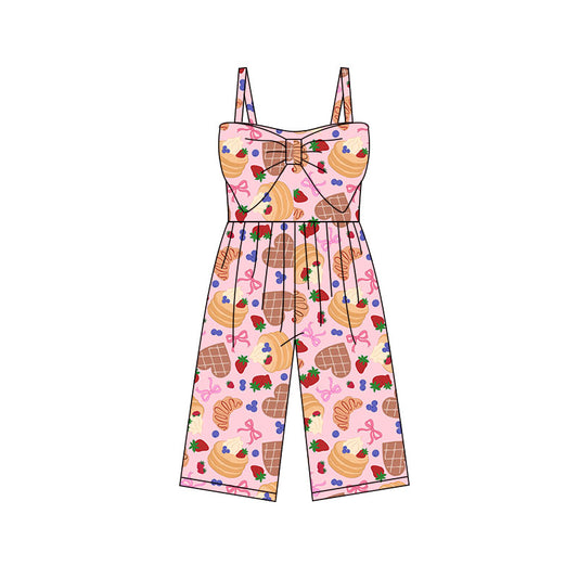 Baby Girls Strap Strawberry Hearts Cakes Pants Jumpsuits Preorder