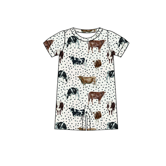 Baby Boys Short Sleeve Polka Dots Cows Western Shorts Rompers Preorder