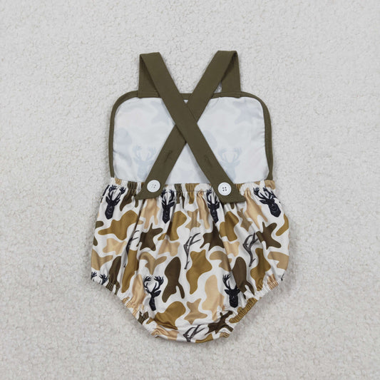 Baby Boys Strap Southern Deer Camo Hunting Rompers