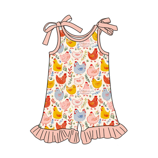 Baby Girls Bows Sleeveless Flowers Chicks Farm Ruffle Shorts Rompers Preorder