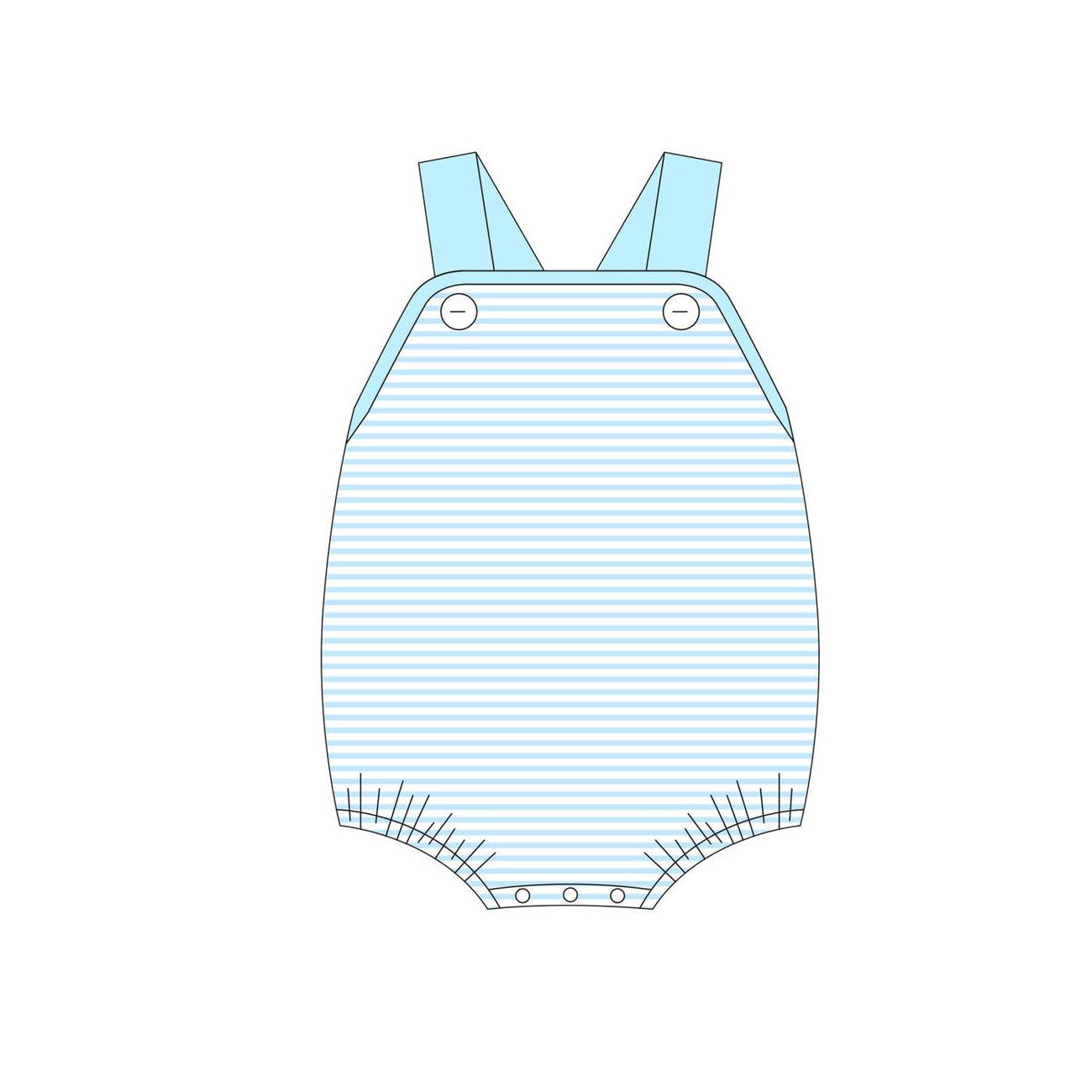 Baby Boys Light Blue Strap Stripe Rompers Preorder