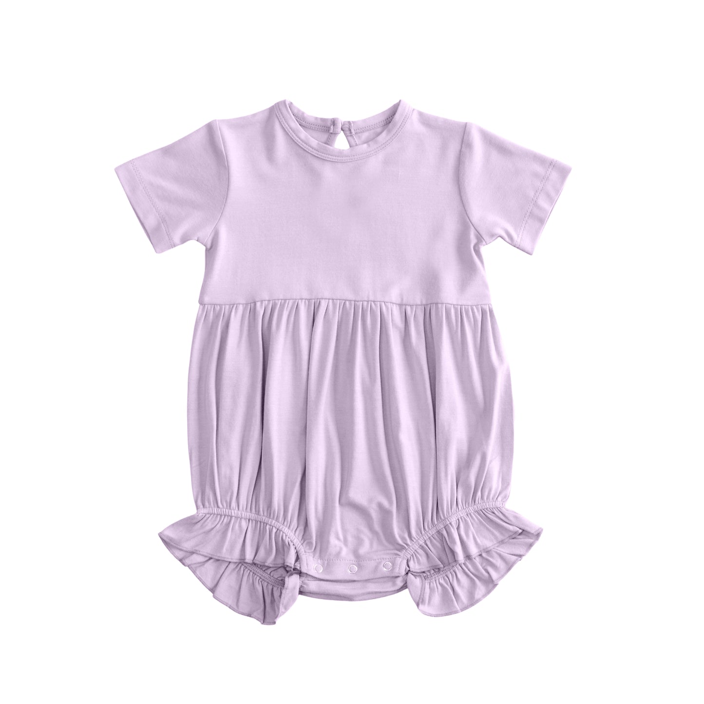 Baby Girls Short Sleeve Lavender Ruffle Rompers Preorder