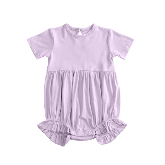 Baby Girls Short Sleeve Lavender Ruffle Rompers Preorder