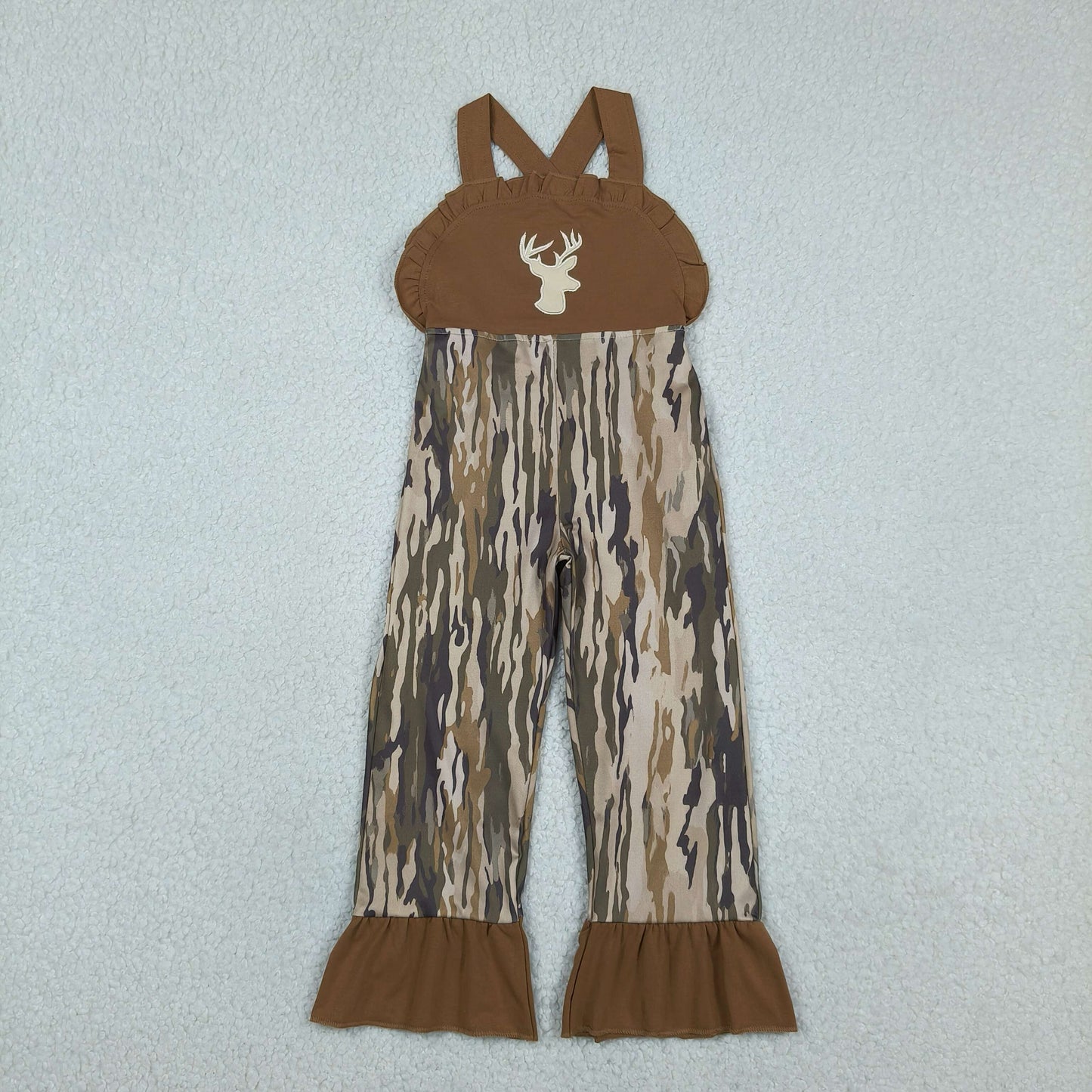 Sibling Baby Kids Embroidery Deer Dog Ducks Top Shorts Hunting Clothes Set Strap Jumpsuit Rompers