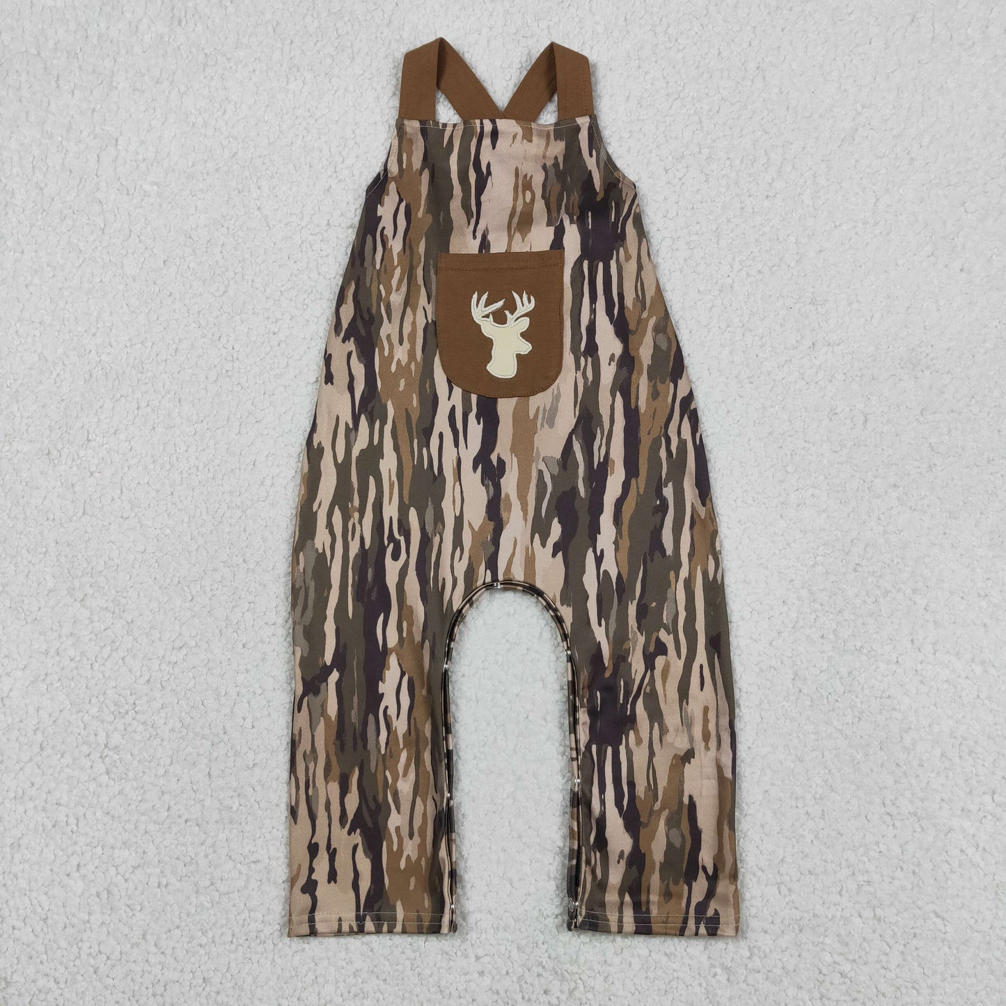 Sibling Baby Kids Embroidery Deer Dog Ducks Top Shorts Hunting Clothes Set Strap Jumpsuit Rompers