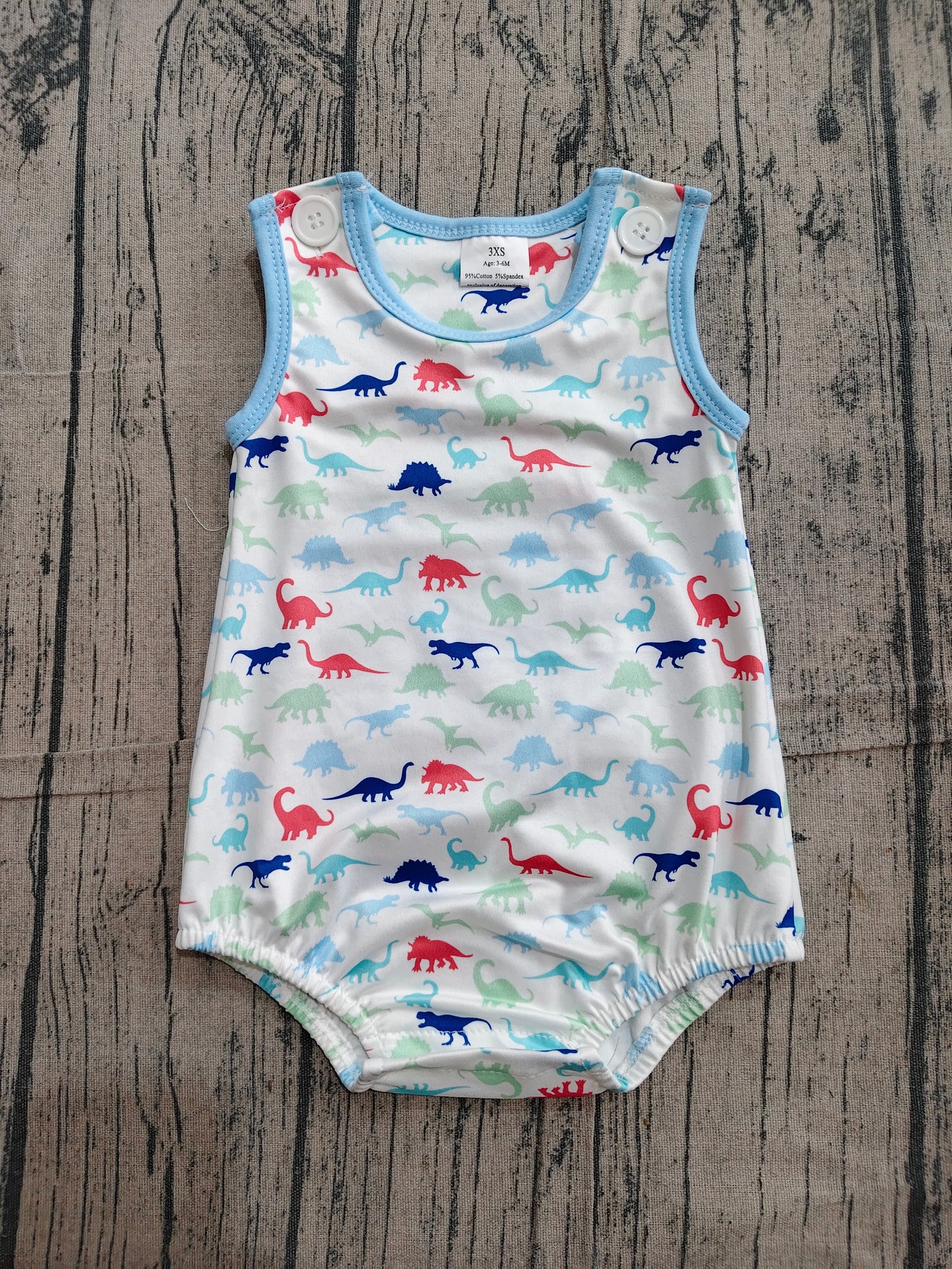 Baby Boys Sleeveless Dinosaurs Plaid Rompers