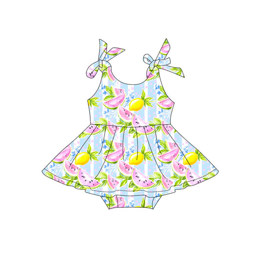 Baby Girls Strap Watermelon Lemons Tunic Ruffle Rompers Preorder