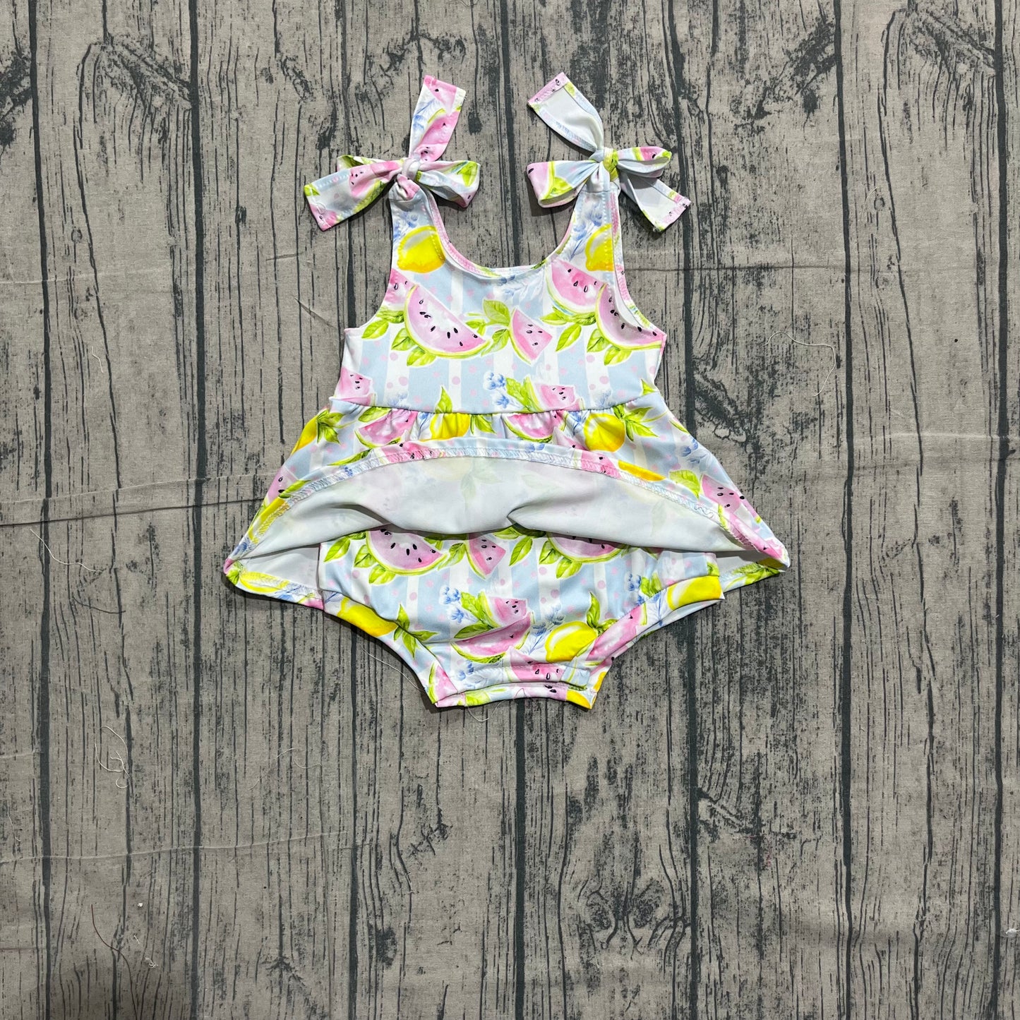 Baby Girls Strap Watermelon Lemons Tunic Ruffle Rompers Preorder